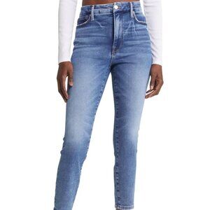 GOOD AMERICAN Good Waist Split Pocket High Waist Crop Skinny Jeans